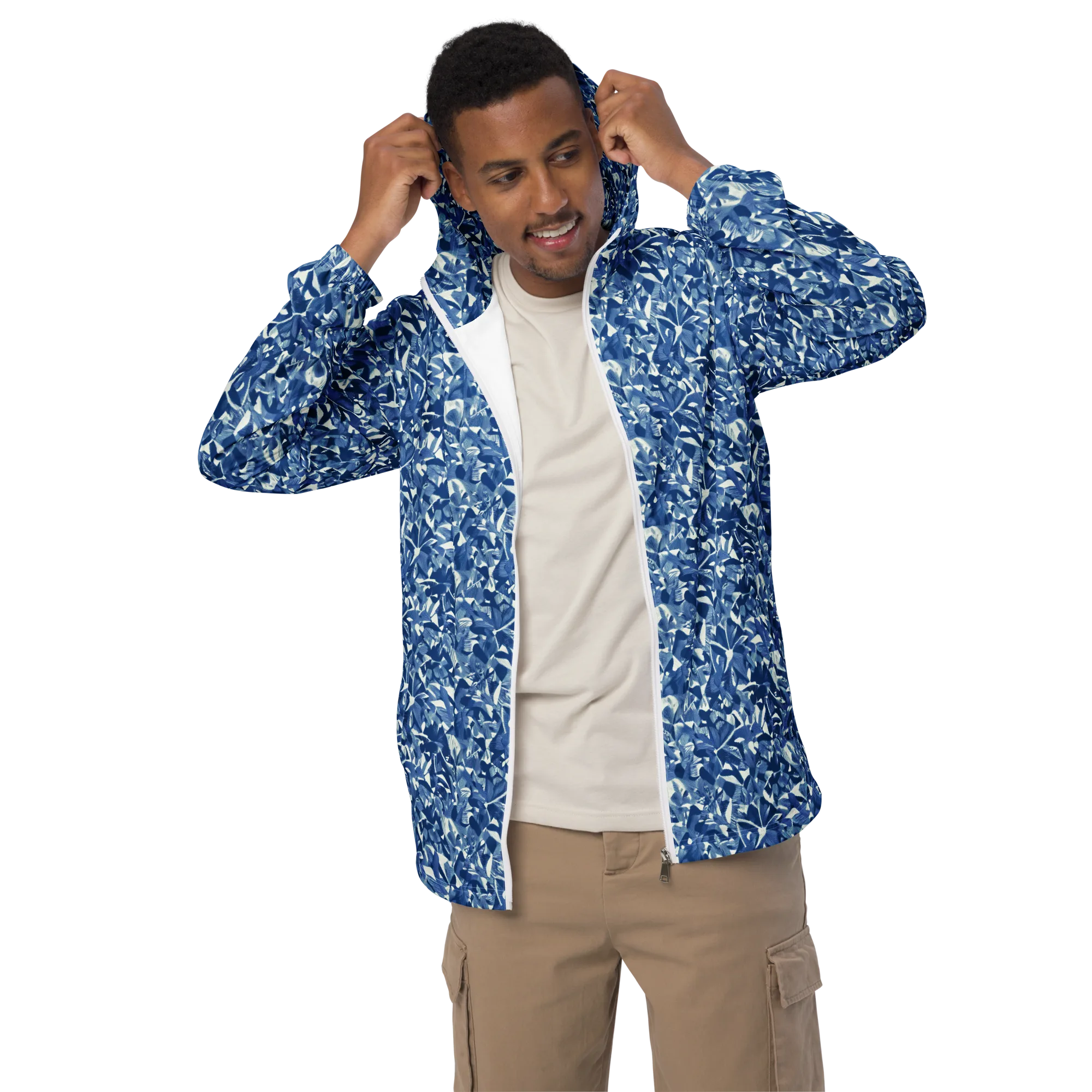 Blue Orchard on Men's Windbreaker — Front