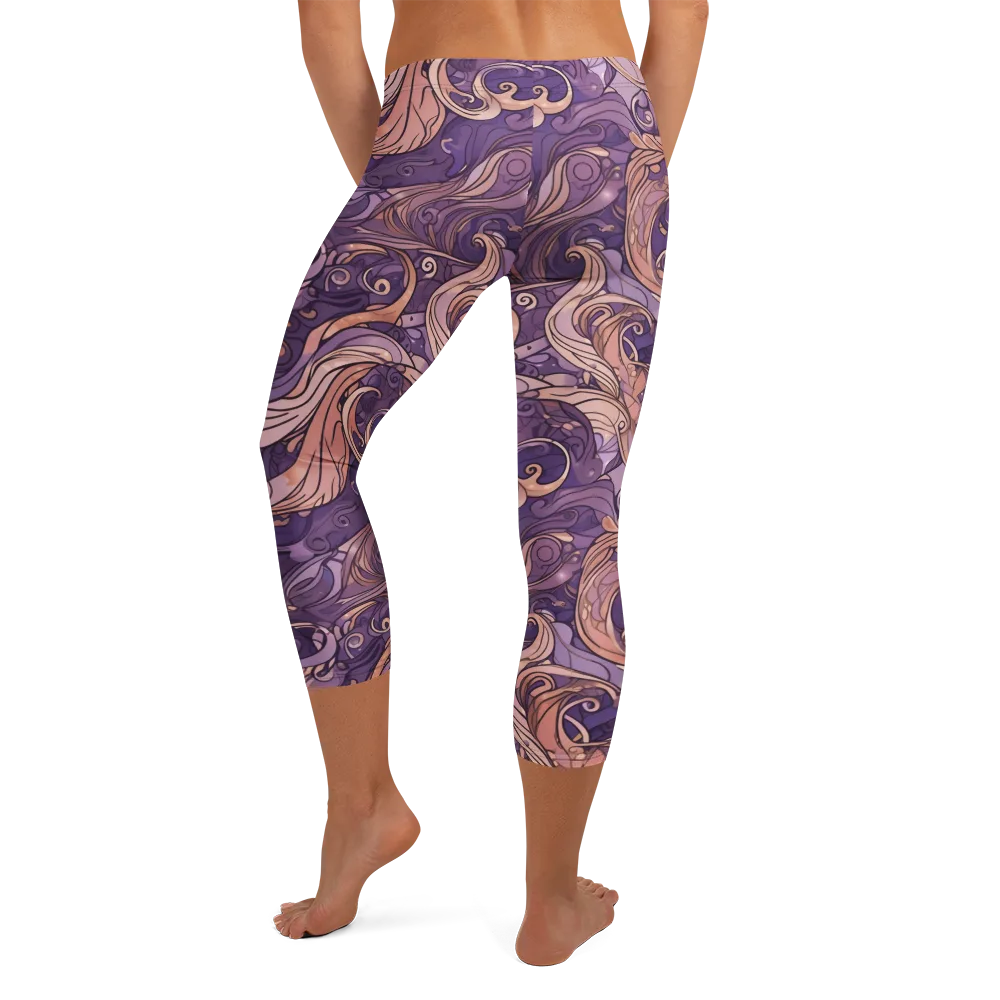 Amethyst Plume on Capri Leggings — Back