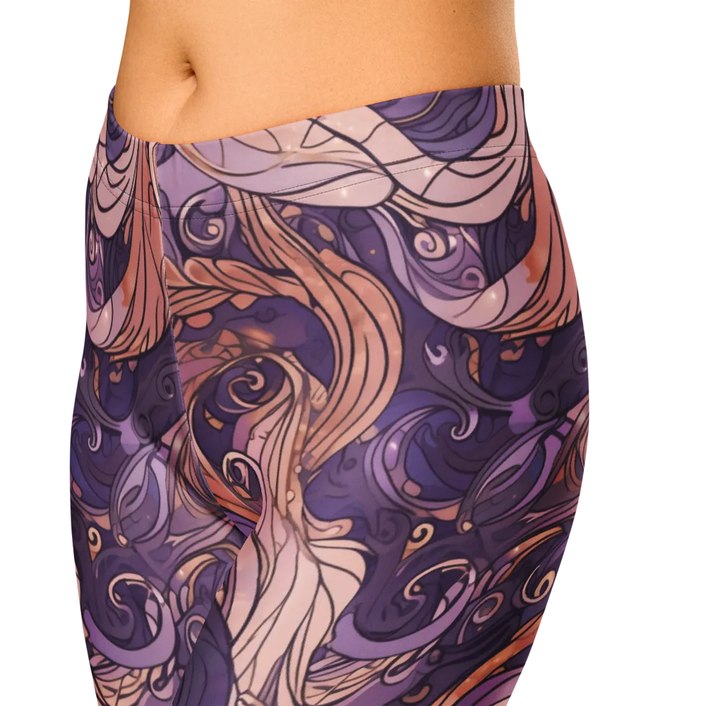 Amethyst Plume on Capri Leggings — Zoomed-in