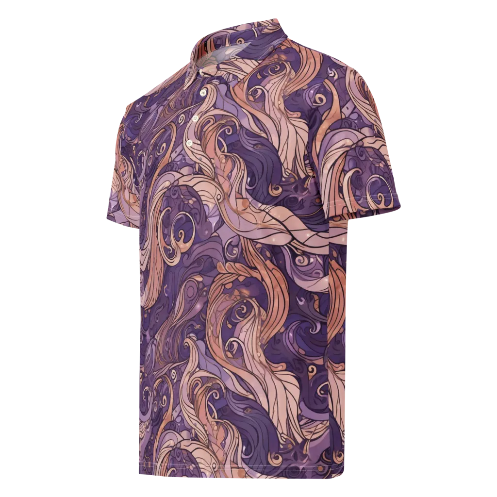 Amethyst Plume on Men's Slim Fit Polo Shirt — Left Front