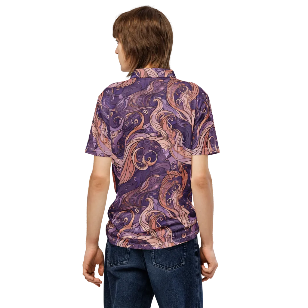 Amethyst Plume on Men's Slim Fit Polo Shirt — Back