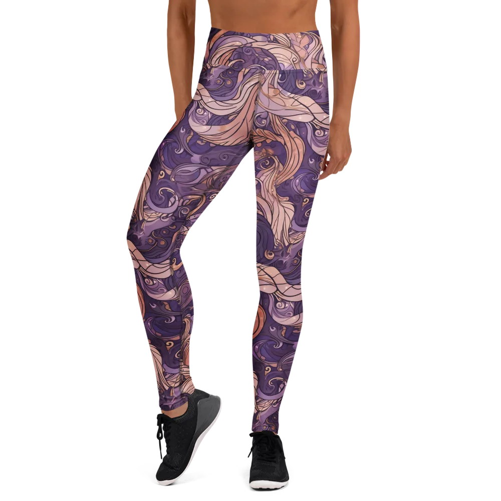 Amethyst Plume on Yoga Leggings — Front