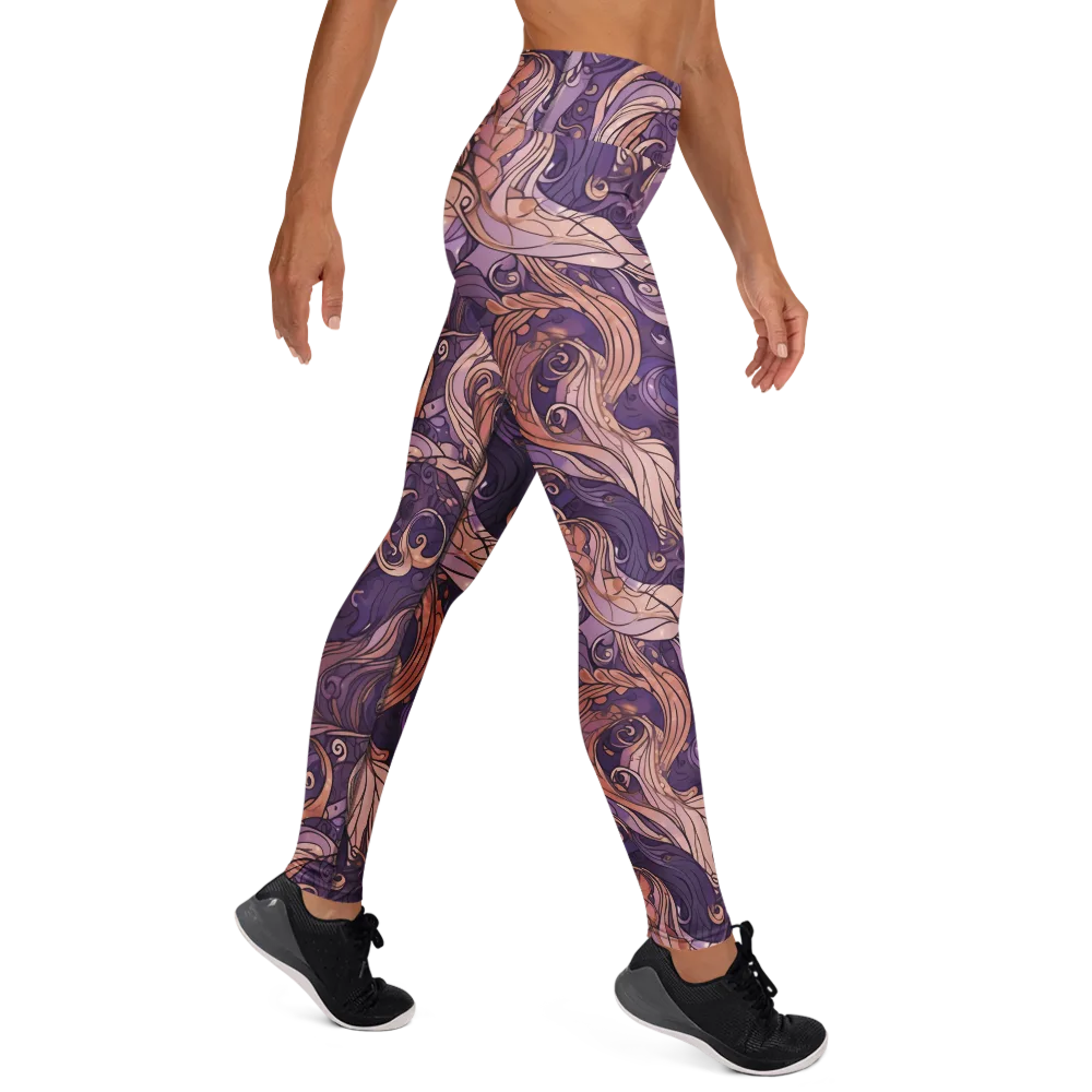 Amethyst Plume on Yoga Leggings — Right