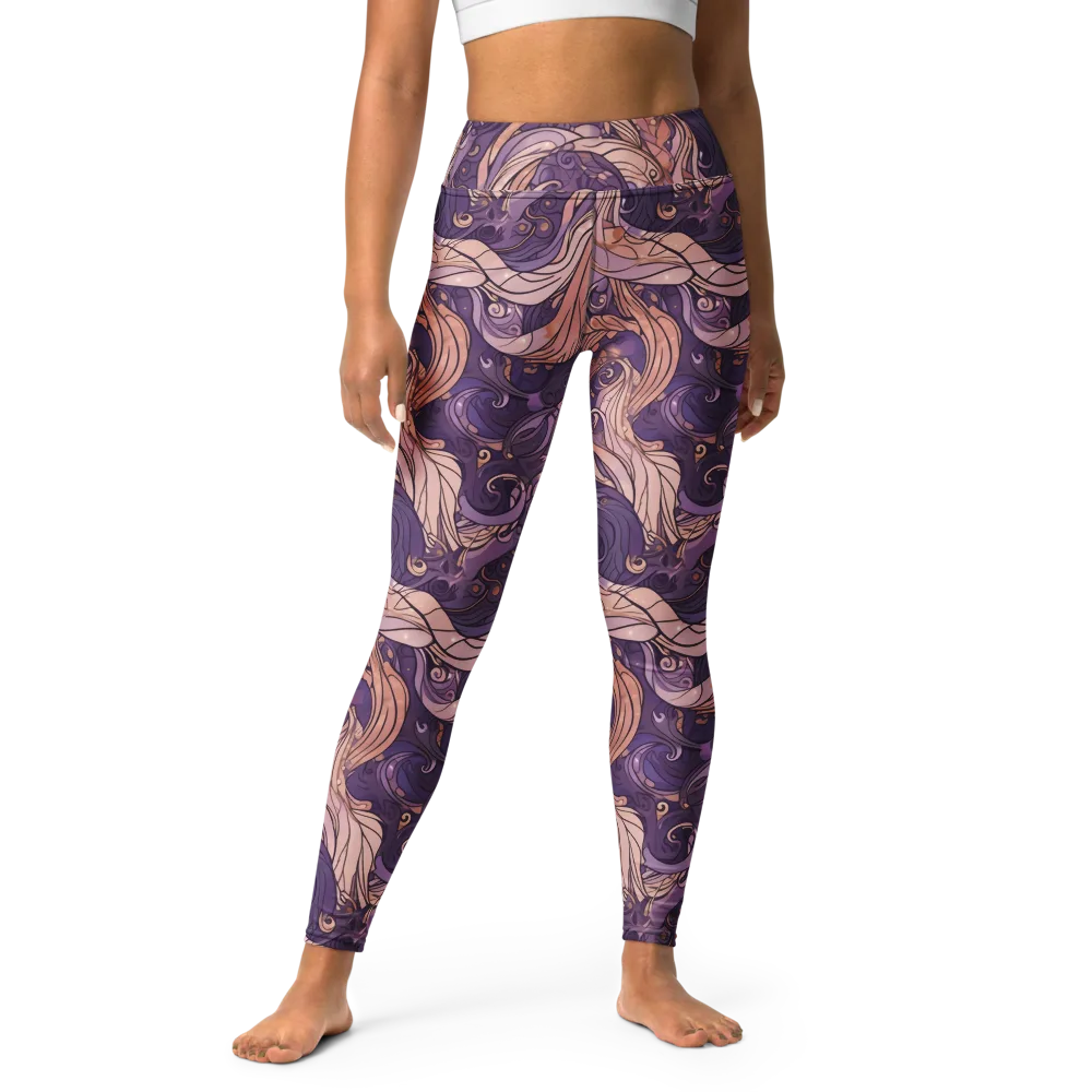 Amethyst Plume on Yoga Leggings — Front