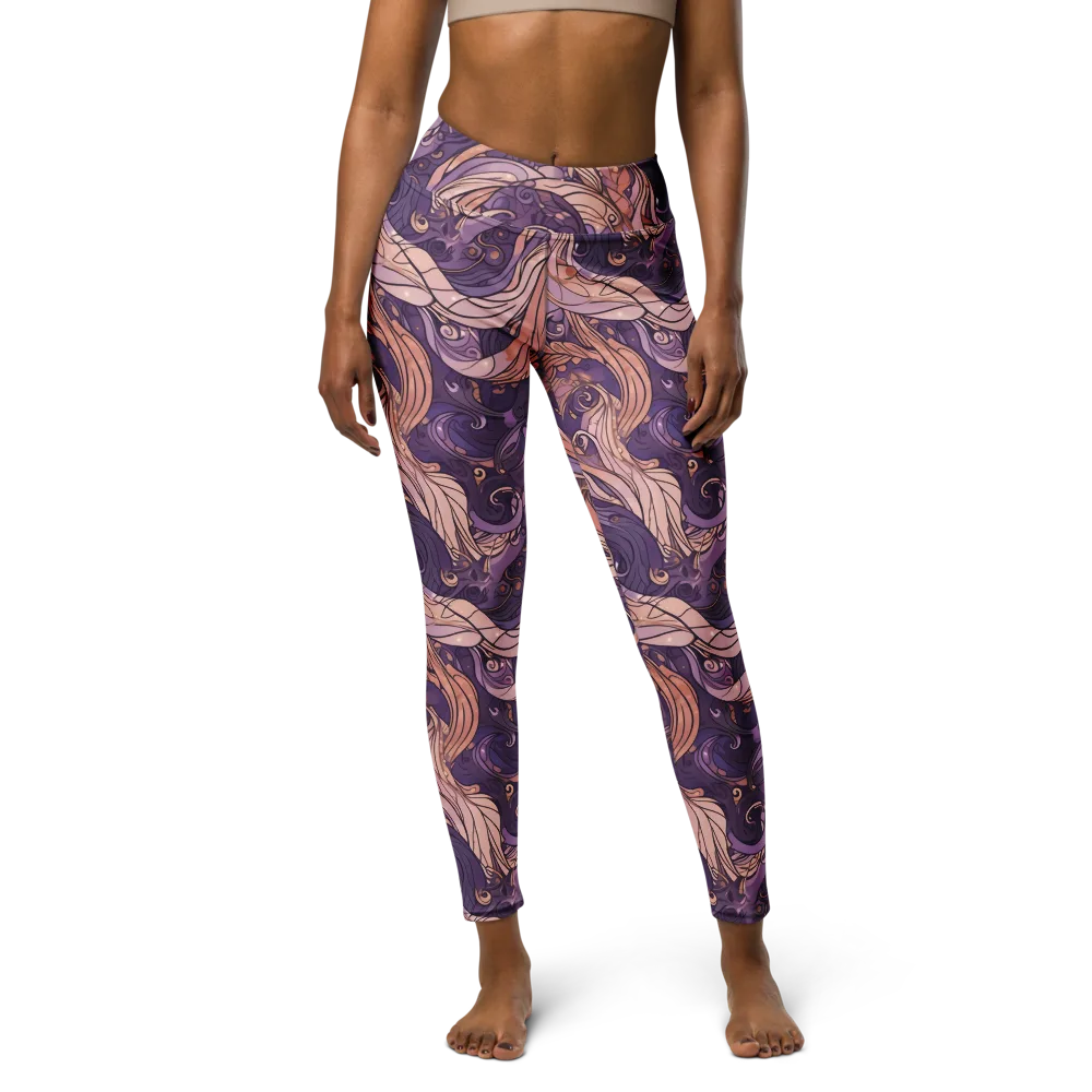 Amethyst Plume on Yoga Leggings — Front