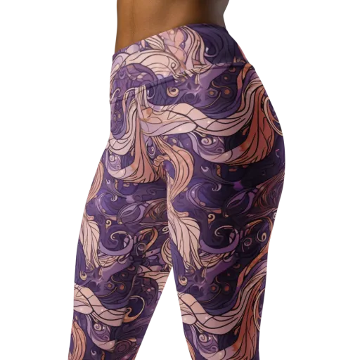 Amethyst Plume on a Yoga Leggings