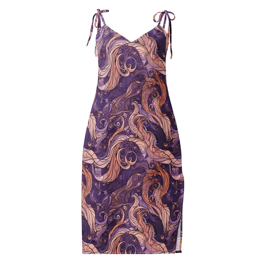 Amethyst Plume on Slip Dress — Front