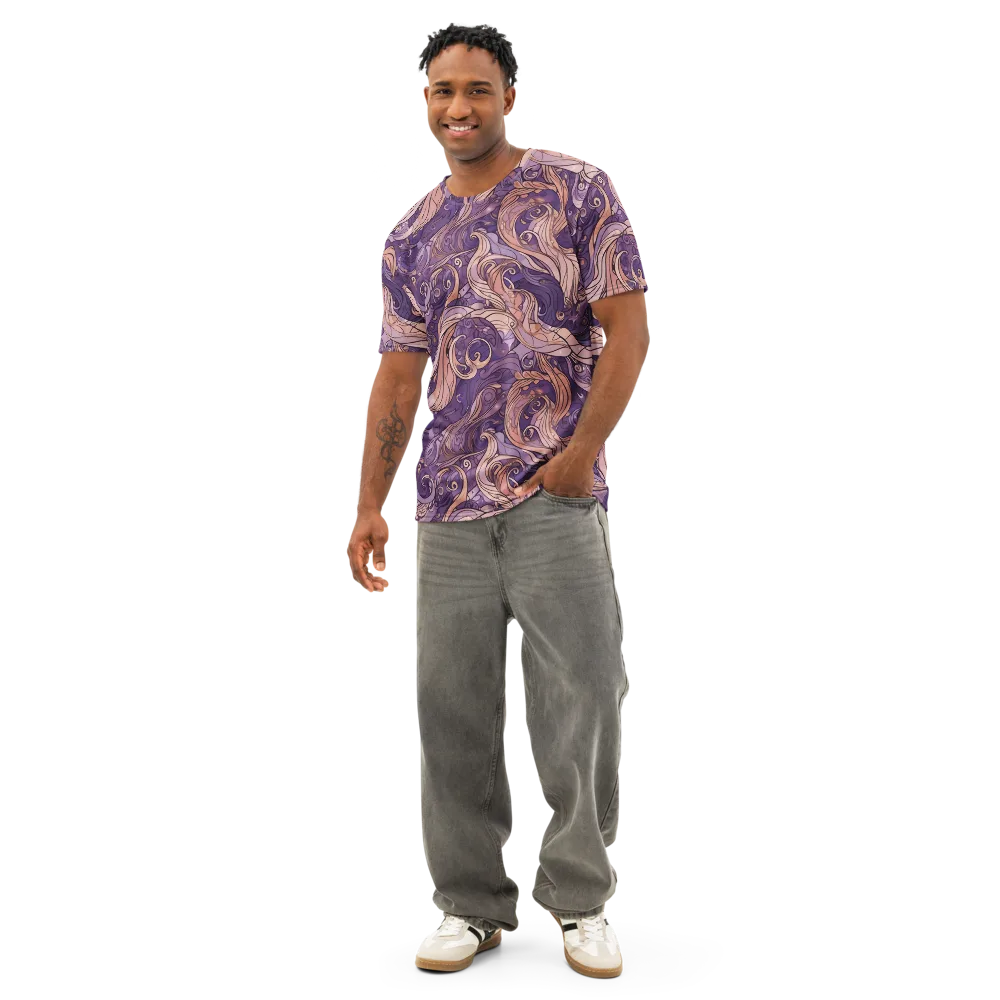 Amethyst Plume on Men's Cotton Crew Neck T-Shirt — Front