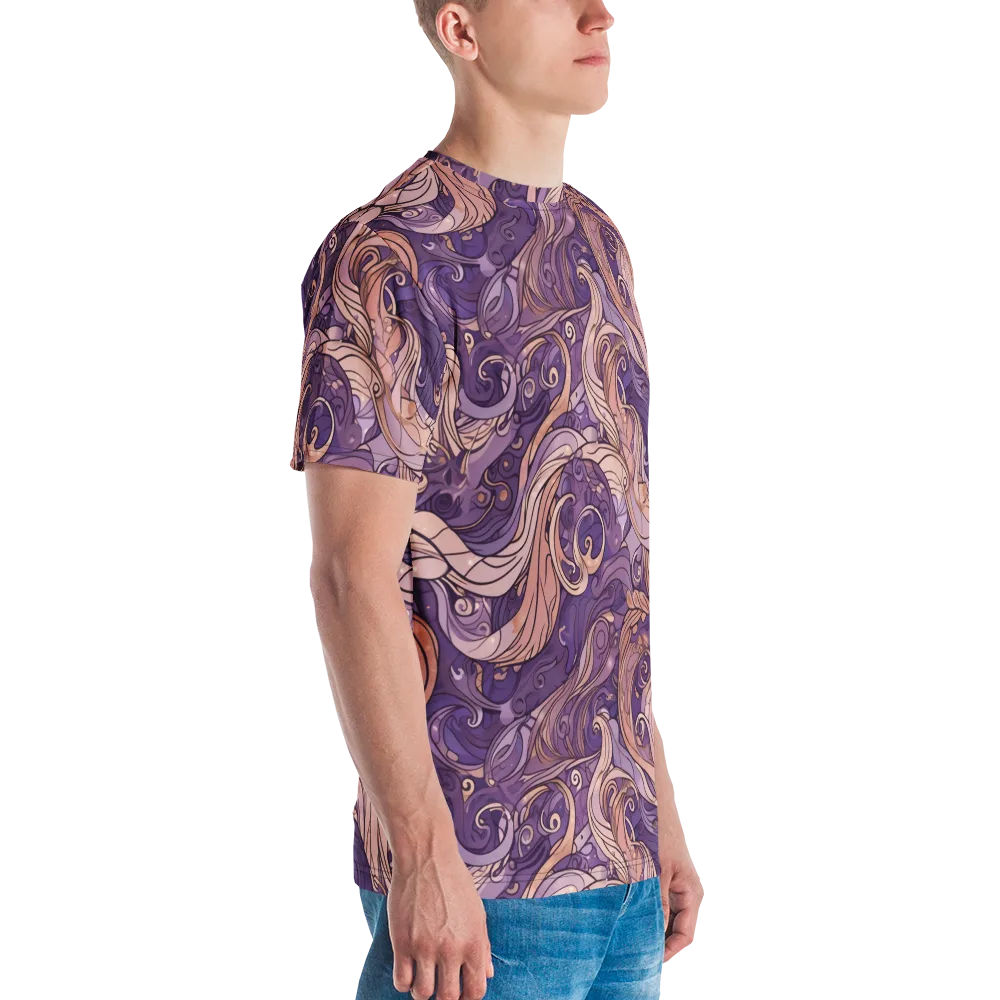 Amethyst Plume on Men's Crew Neck T-Shirt — Right