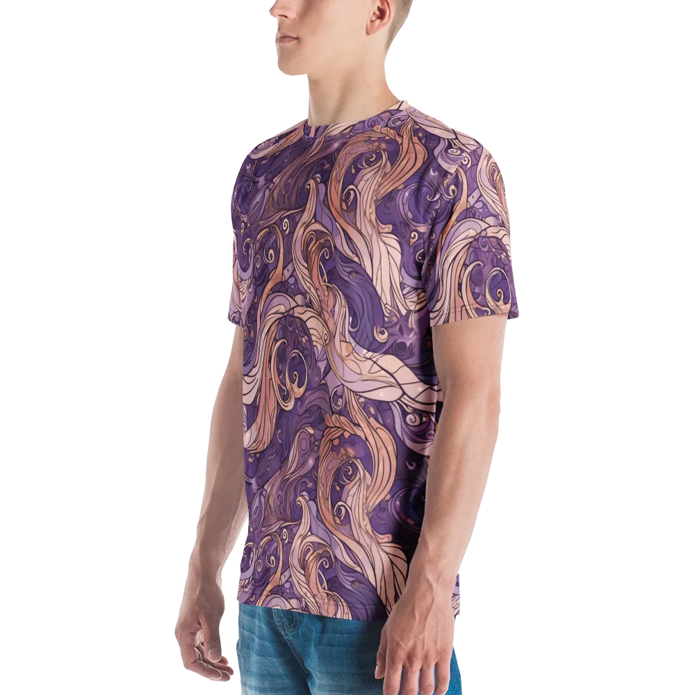 Amethyst Plume on Men's Crew Neck T-Shirt — Left