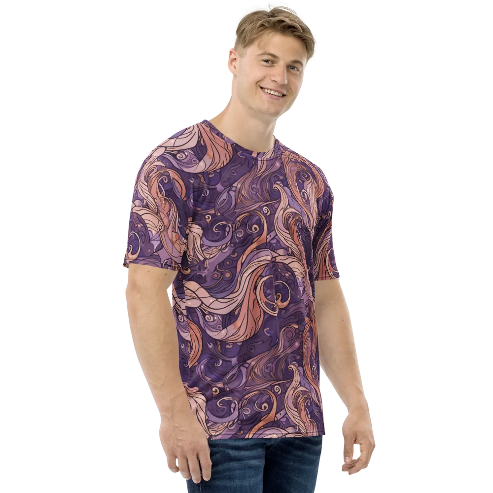 Amethyst Plume on Men's Crew Neck T-Shirt — Right