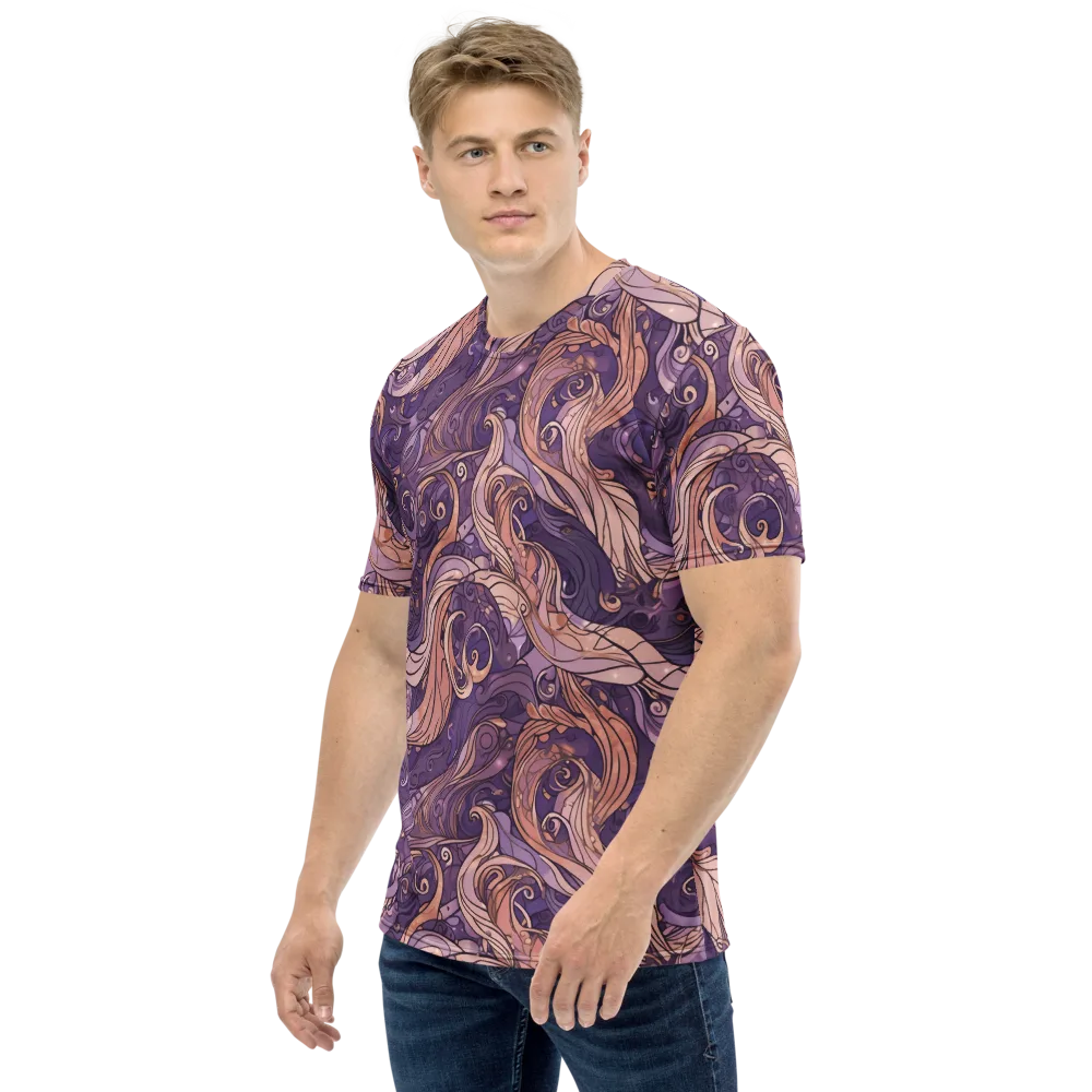 Amethyst Plume on Men's Crew Neck T-Shirt — Left