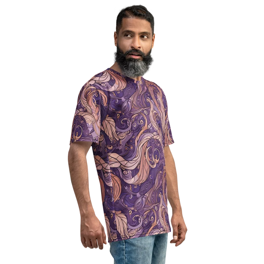 Amethyst Plume on Men's Crew Neck T-Shirt — Right
