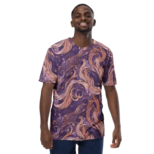 Amethyst Plume on a Men's Crew Neck T-Shirt