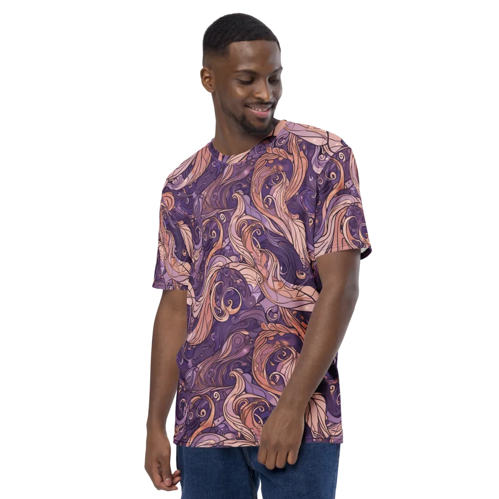 Amethyst Plume on Men's Crew Neck T-Shirt — Left