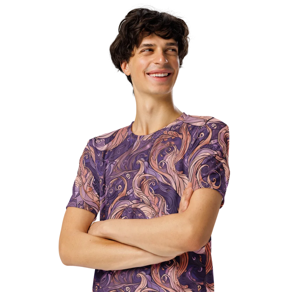 Amethyst Plume on Men's Crew Neck T-Shirt — Left Front
