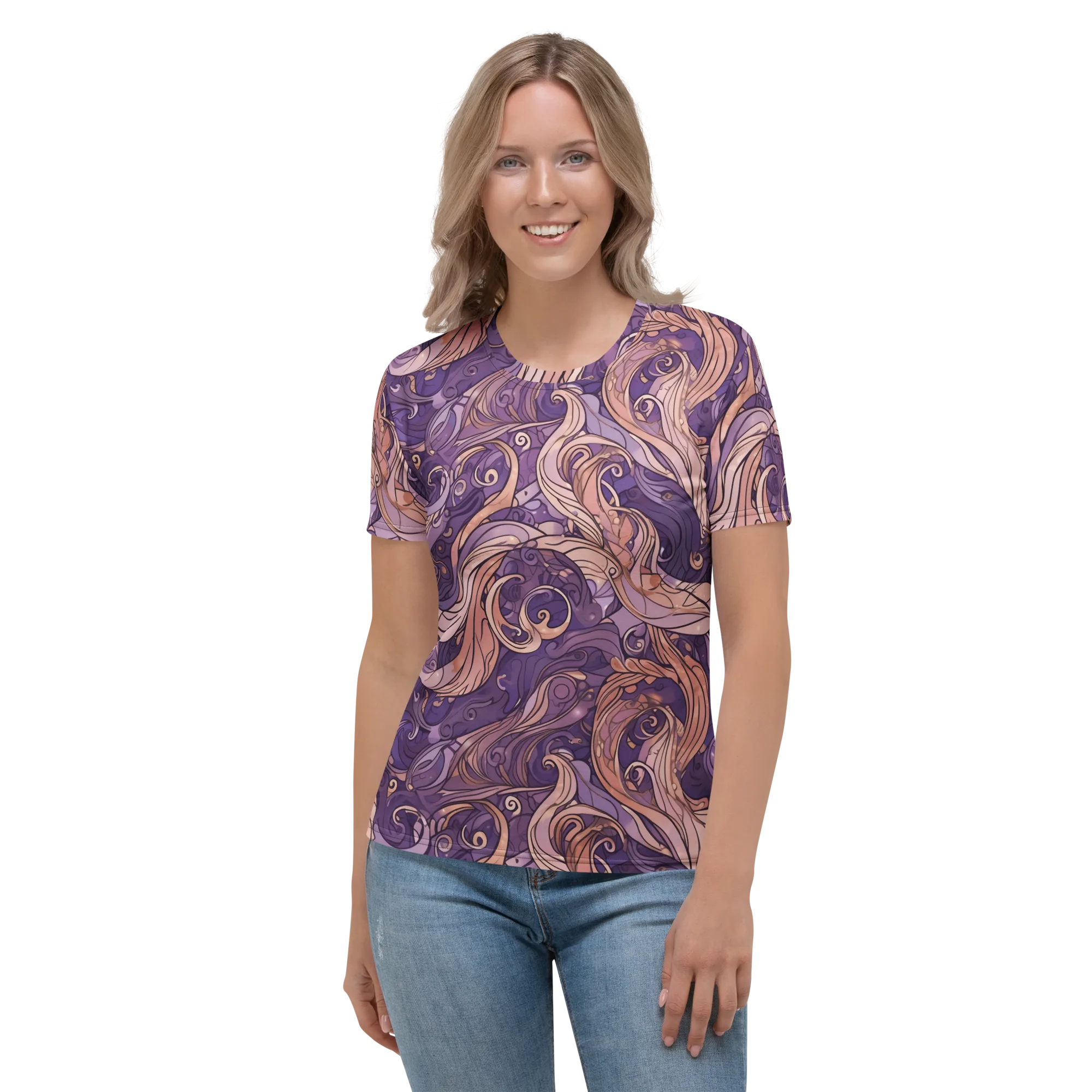 Amethyst Plume on Women's Crew Neck T-Shirt — Front