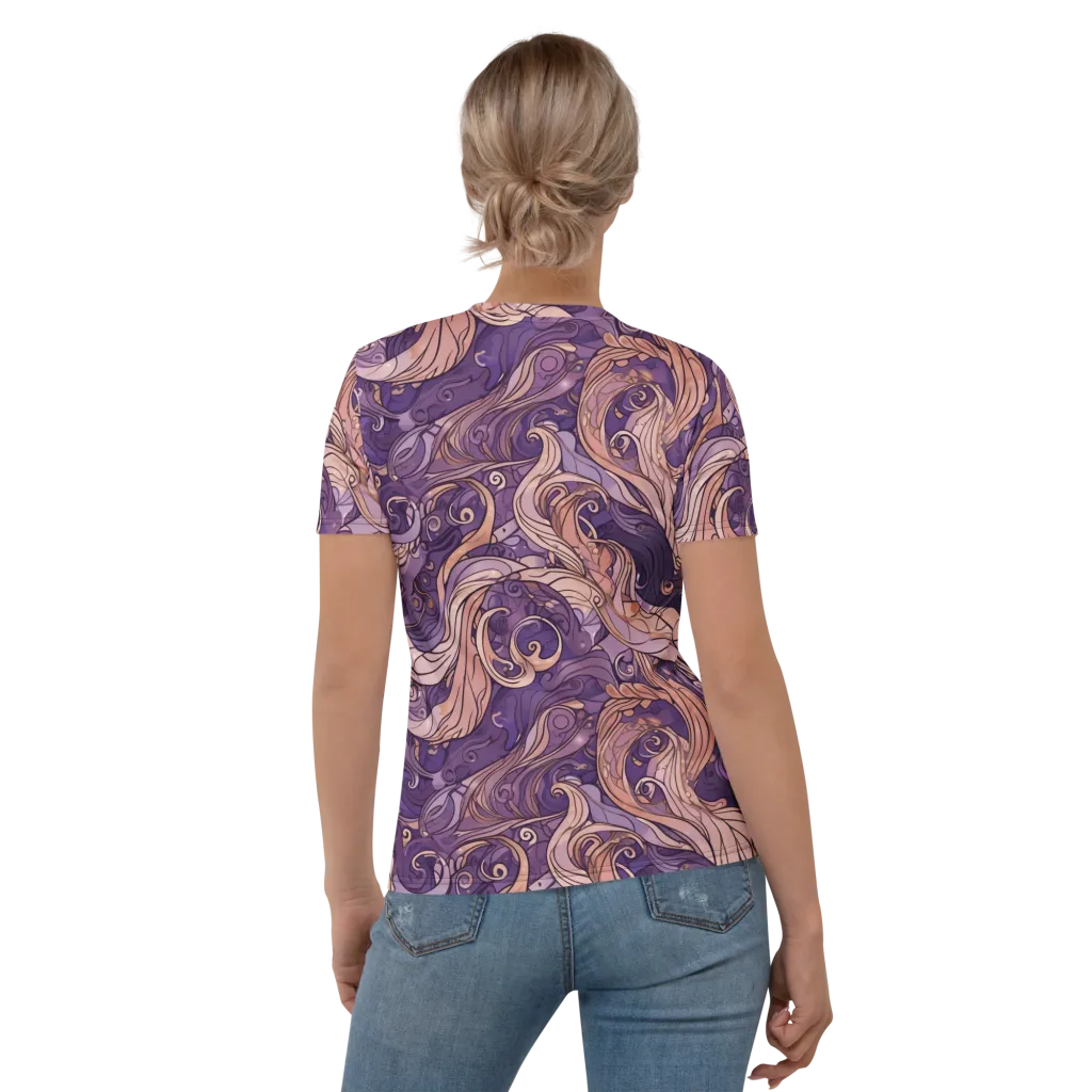 Amethyst Plume on Women's Crew Neck T-Shirt — Back