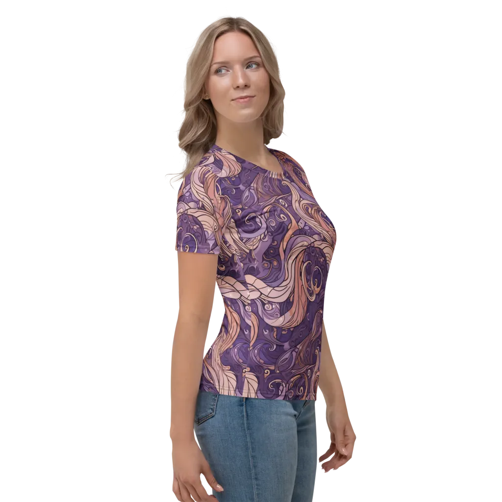 Amethyst Plume on Women's Crew Neck T-Shirt — Right