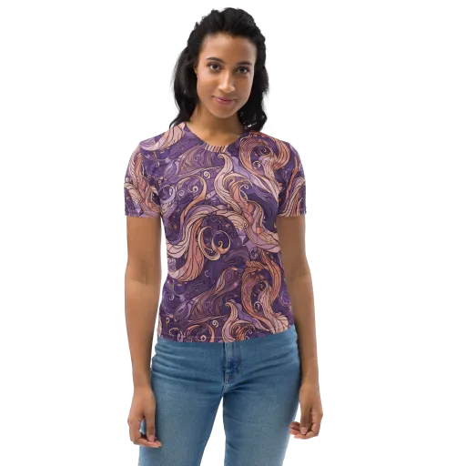 Amethyst Plume on a Women's Crew Neck T-Shirt
