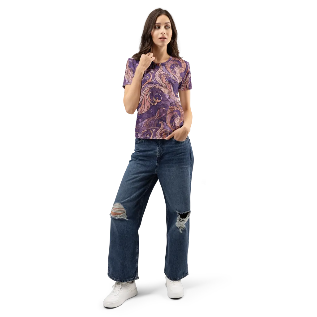 Amethyst Plume on Women's Crew Neck T-Shirt — Front