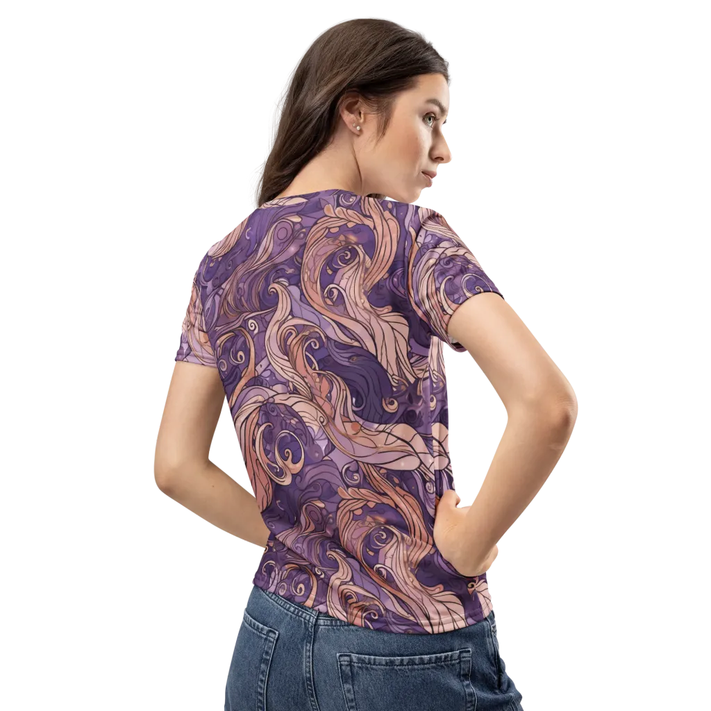 Amethyst Plume on Women's Crew Neck T-Shirt — Back