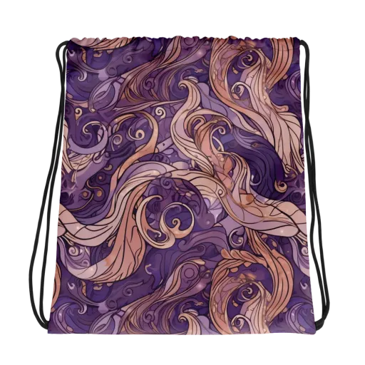 Amethyst Plume on a Drawstring Bag