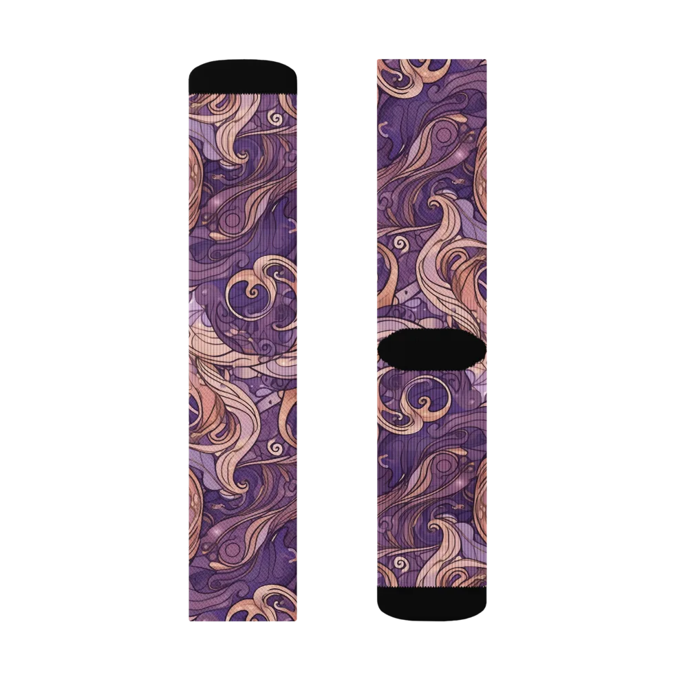 Amethyst Plume on Socks — Left Sock