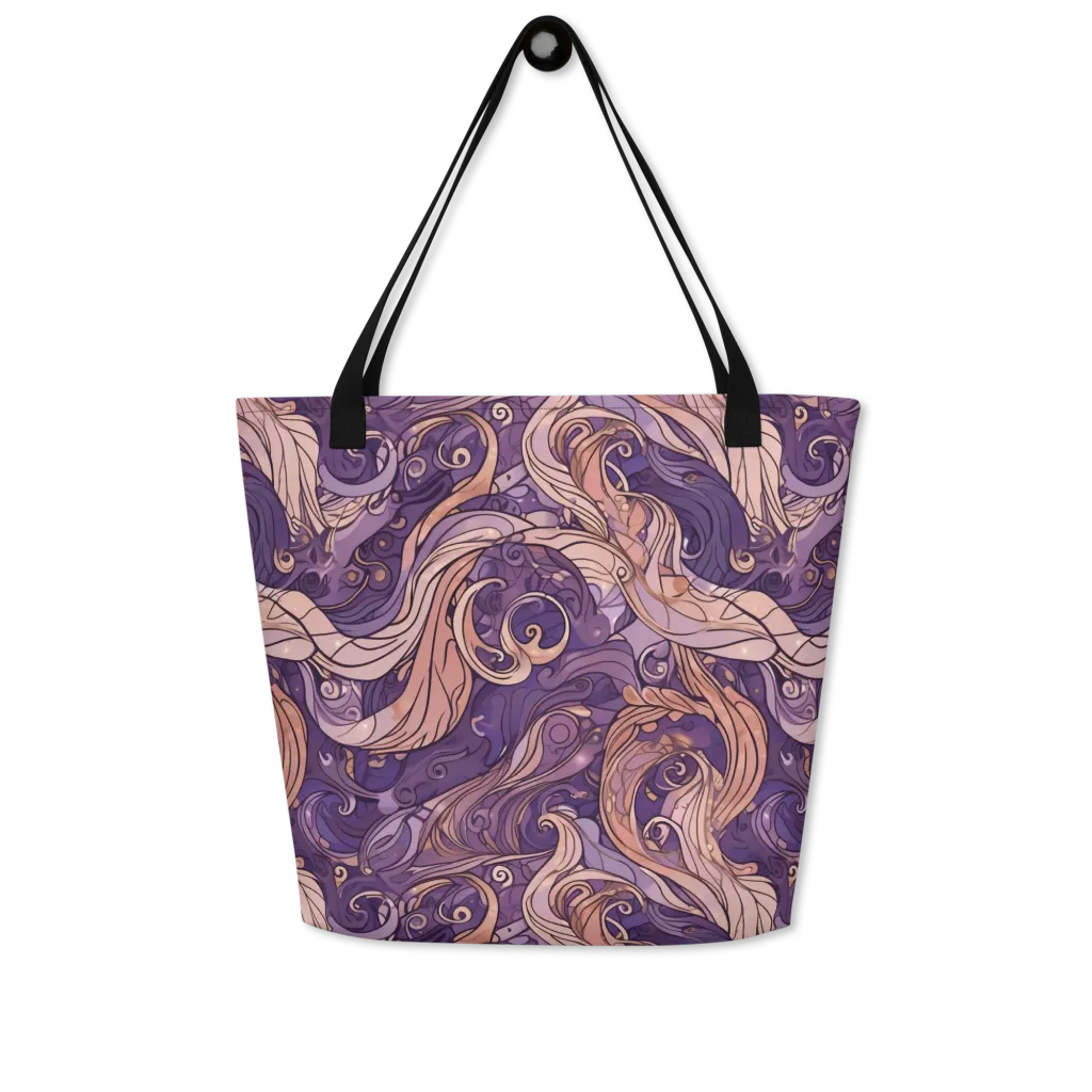 Amethyst Plume on Large Tote Bag W/ Pocket — Front