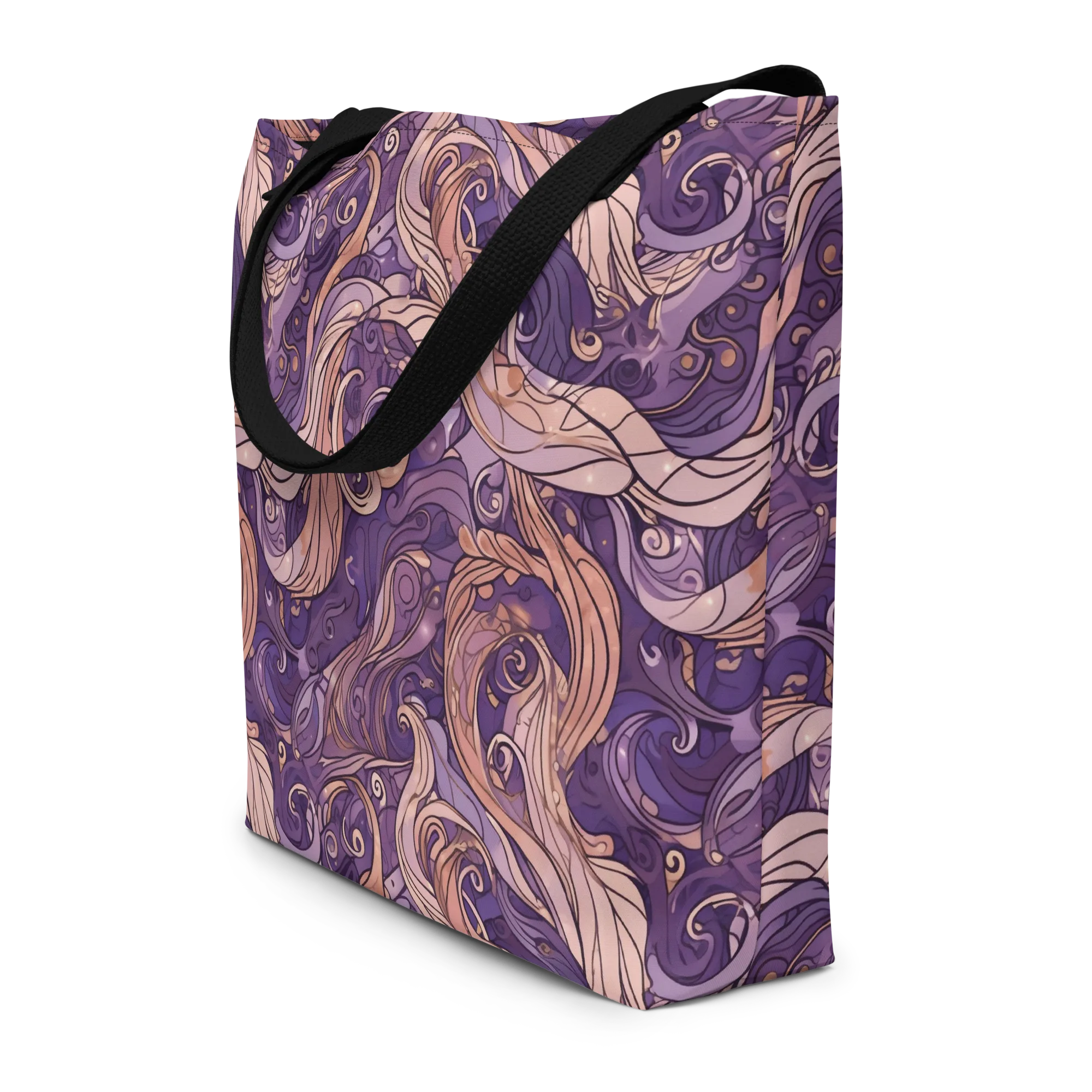 Amethyst Plume on Large Tote Bag W/ Pocket — Front