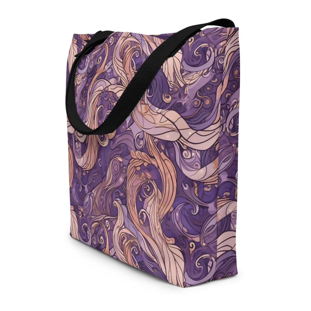Amethyst Plume on Large Tote Bag W/ Pocket — Front