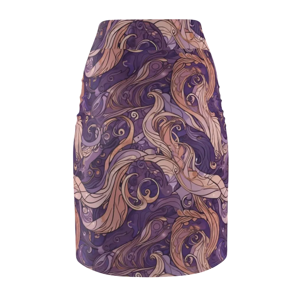 Amethyst Plume on Pencil Skirt — Back