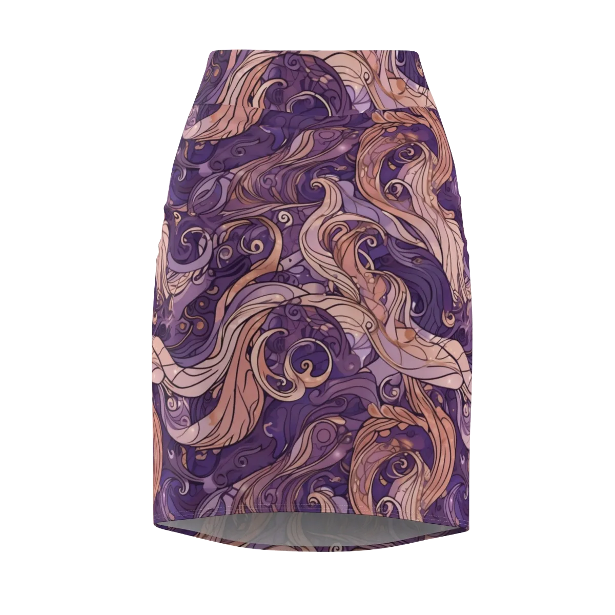 Amethyst Plume on Pencil Skirt — Front