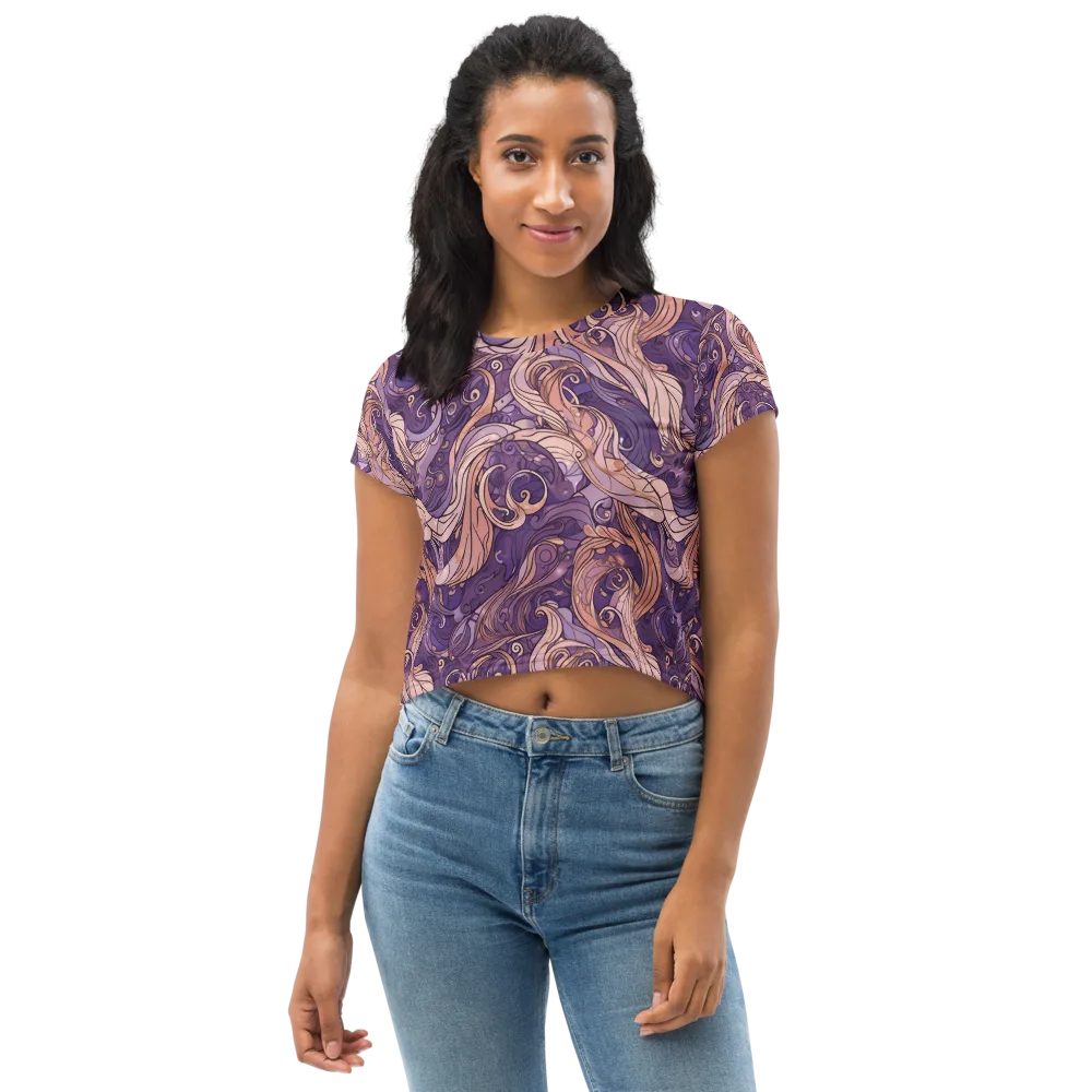 Amethyst Plume on Crop Tee — Front