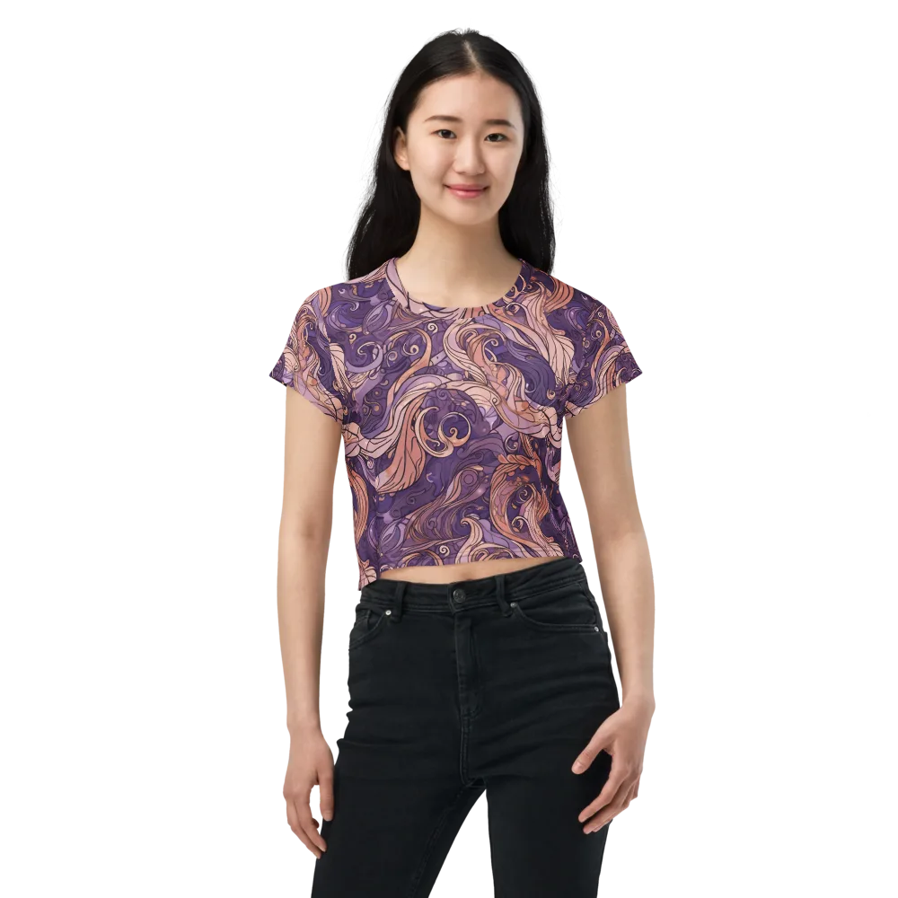Amethyst Plume on Crop Tee — Front