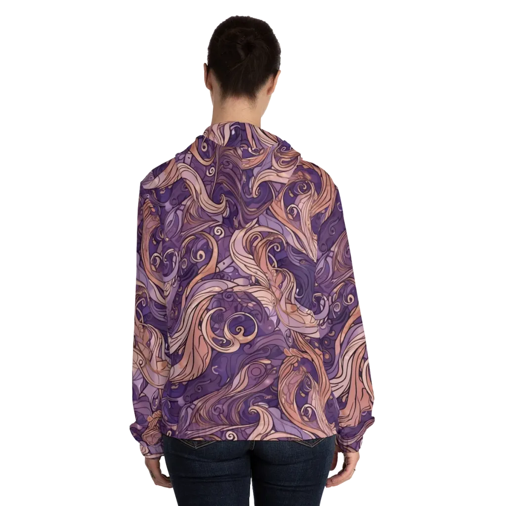 Amethyst Plume on Women's Full-Zip Hoodie — Back On Person
