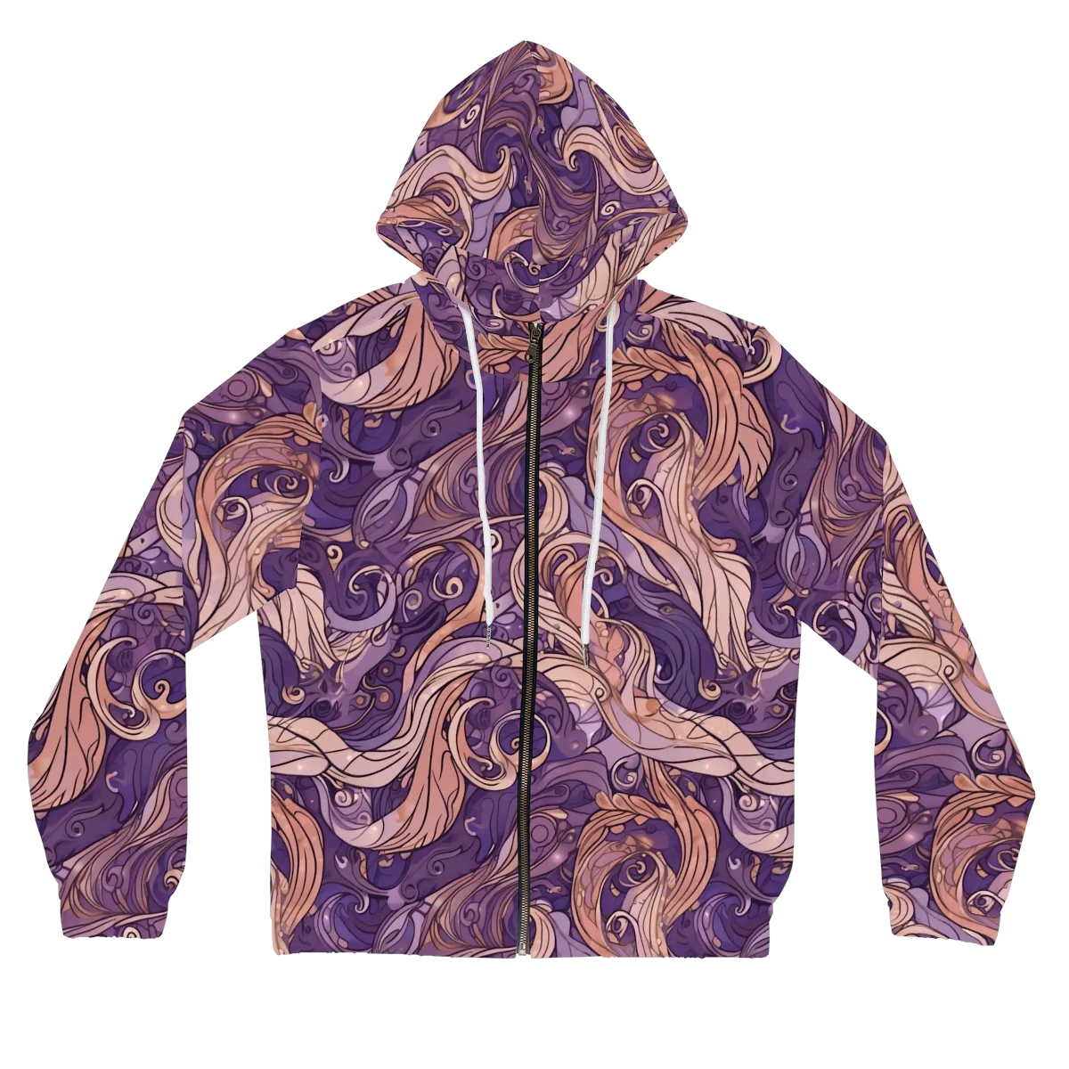 Amethyst Plume on Women's Full-Zip Hoodie — Front