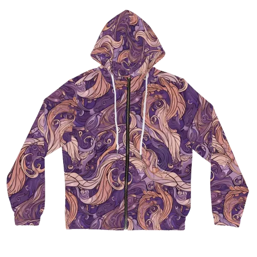 Amethyst Plume on a Women's Full-Zip Hoodie