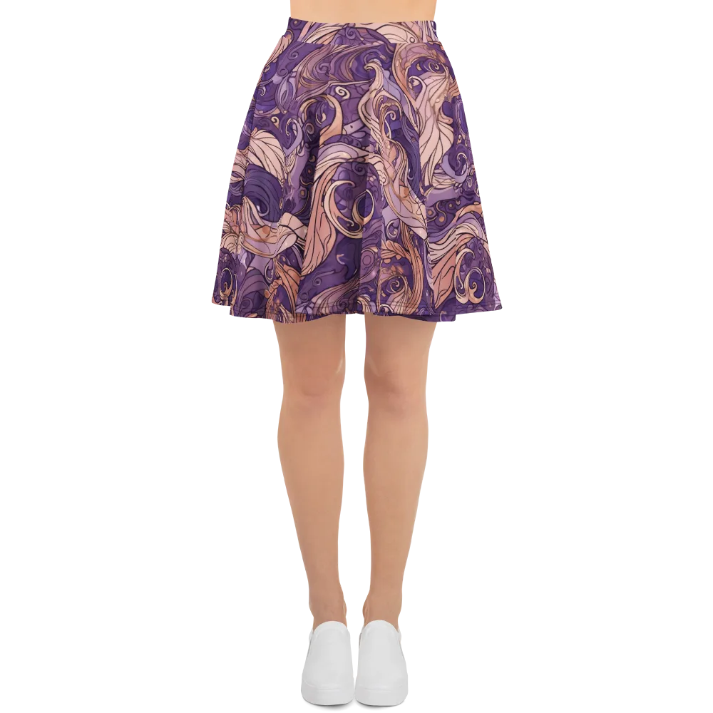Amethyst Plume on Skater Skirt — Front