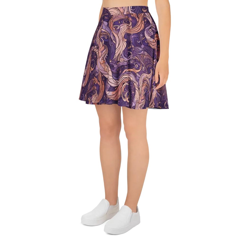 Amethyst Plume on Skater Skirt — Left