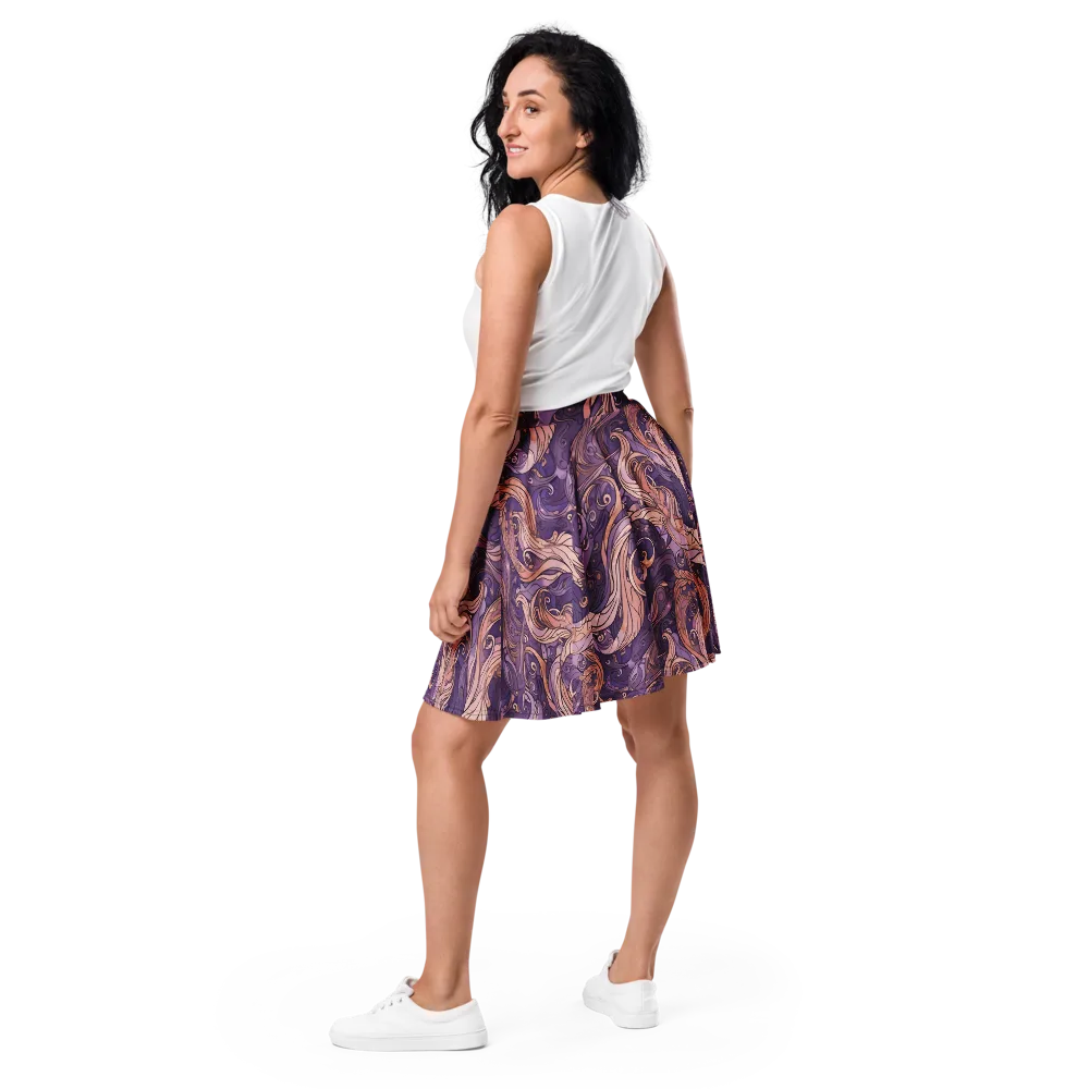 Amethyst Plume on Skater Skirt — Back