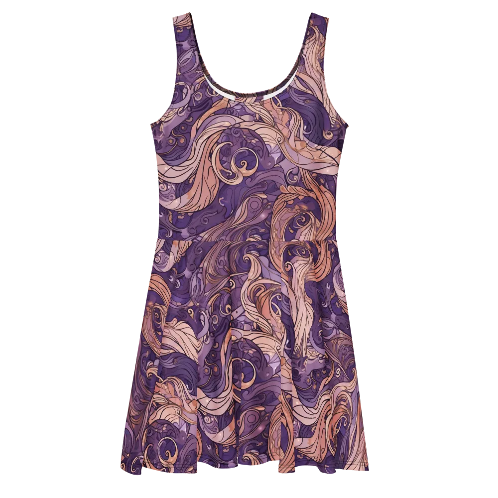 Amethyst Plume on Skater Dress — Front