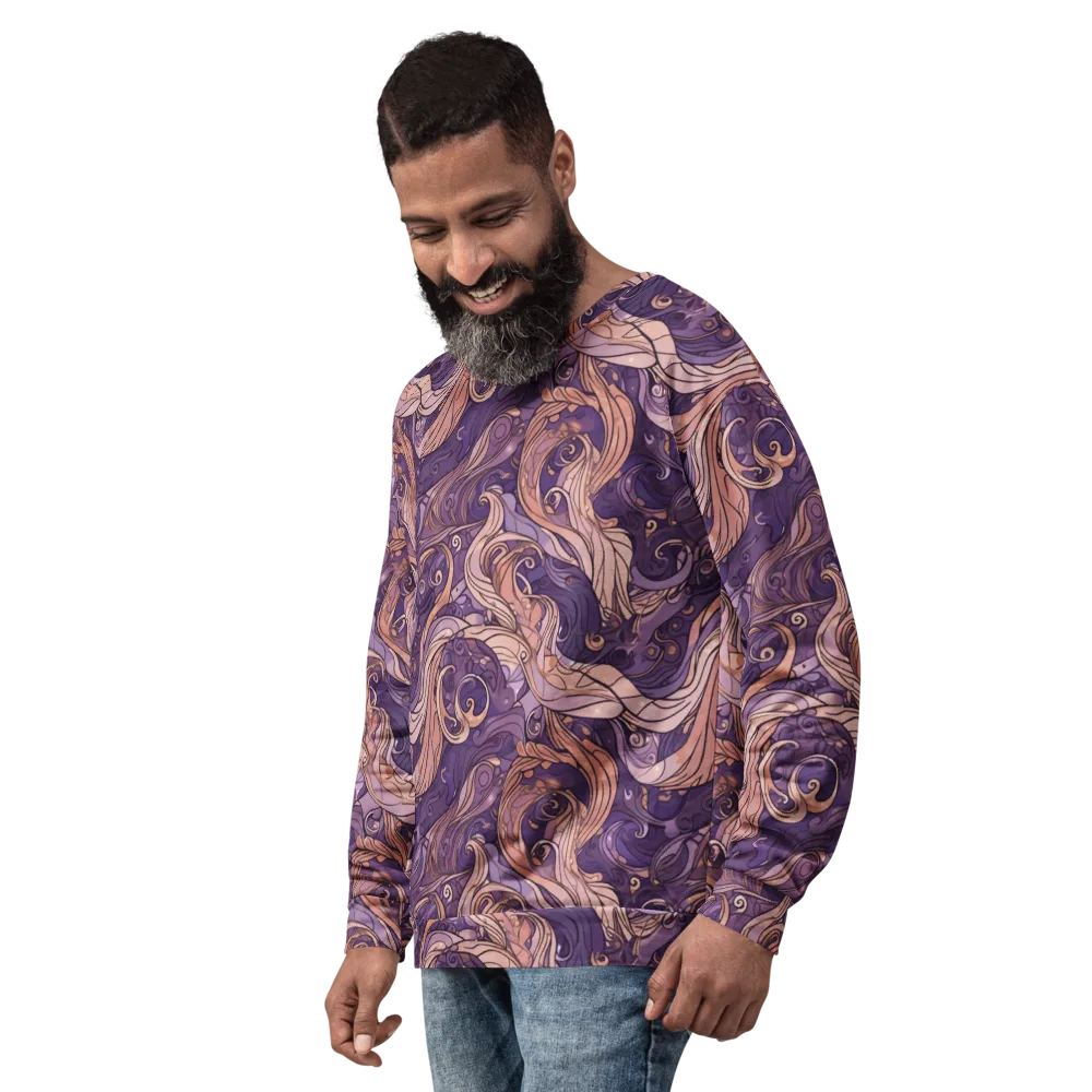Amethyst Plume on Sweatshirt — Left Front