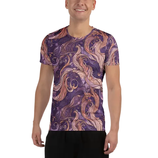 Amethyst Plume on a Men's Athletic T-Shirt