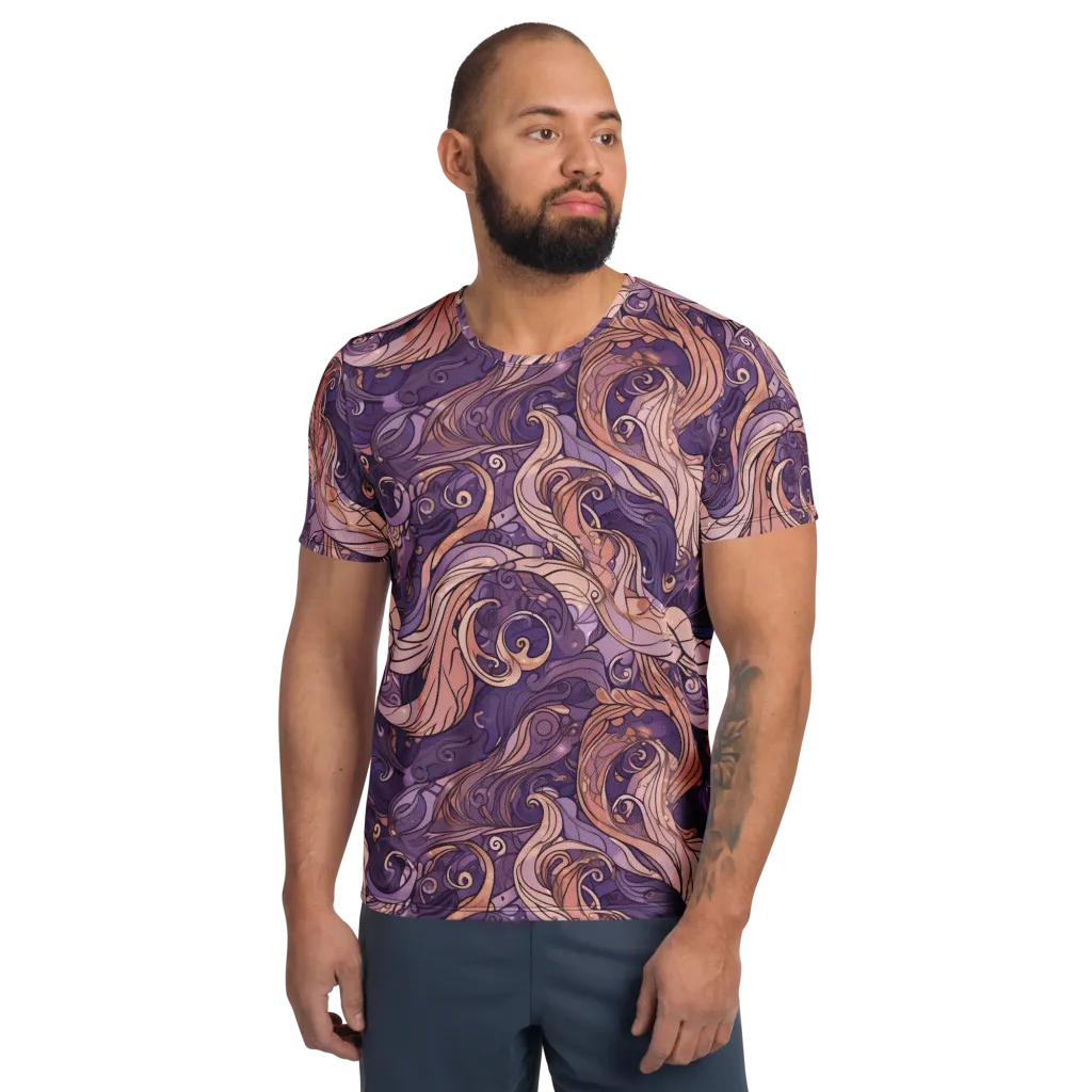 Amethyst Plume on Men's Athletic T-Shirt — Front