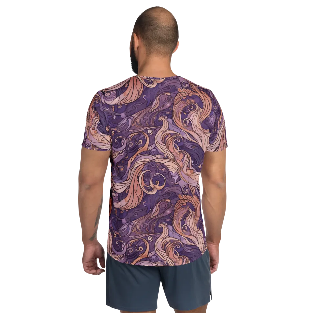 Amethyst Plume on Men's Athletic T-Shirt — Back