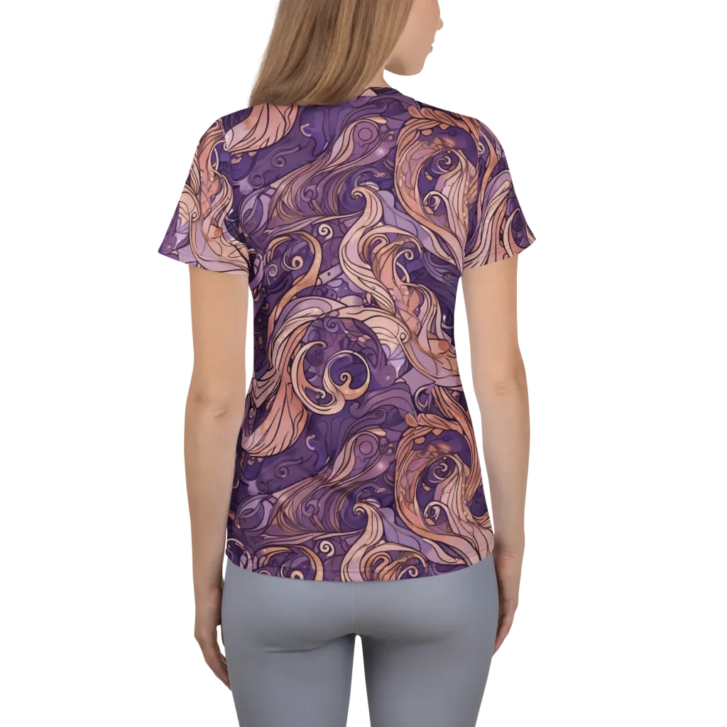 Amethyst Plume on Women's Athletic T-Shirt — Back
