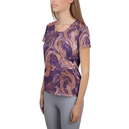 Amethyst Plume on a Women's Athletic T-Shirt