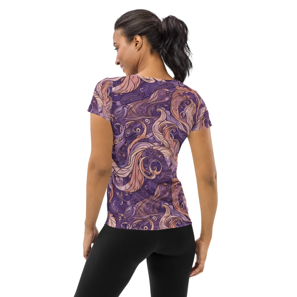 Amethyst Plume on Women's Athletic T-Shirt — Back