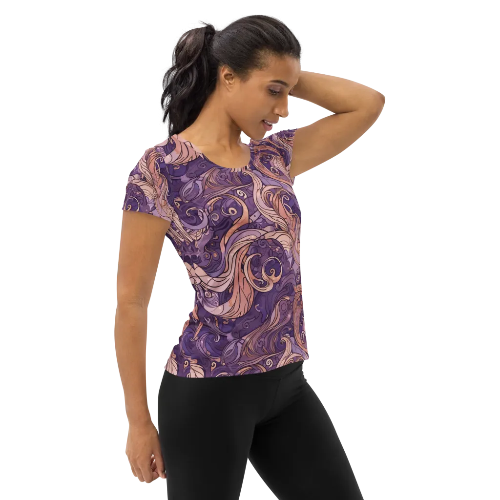 Amethyst Plume on Women's Athletic T-Shirt — Right
